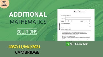 4037/11/M/J/21 | Worked Solutions | 2021 IGCSE Maths Paper #4037/11/MAY/JUNE/2021 #4037