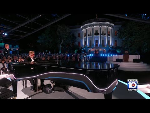 Biden awards Elton John humanities medal after White House performance 