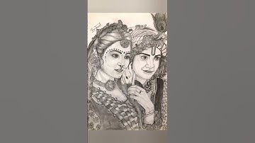 Radha Krishna Drawing🙏/Sumedh And Mallika Radha Krishna Drawing #shorts #radhakrishna #trending#art