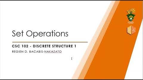 CSC 102- Set Operations Part 1