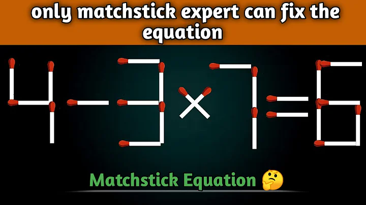 Fix the equation by moving 2 matchsticks 4-3×7=6 | matchsticks | riddles | puzzles | #matchstick