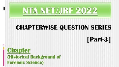 History of ForensicScience || Chapterwise Question Series ||Part-3||NTA NET/JRF2022||@savvyforensics