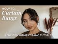 HOW TO Cut Curtain Bangs At Home | Step-by-Step Tutorial for LOW Commitment, Foolproof Bangs