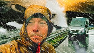Peak of the Storm  Cozy Van Life in Atlantic Ocean Storm  Heavy Rain Solo Van Camping #vanlife #2