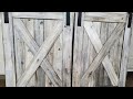 Barn door display tutorial made from faux barn wood