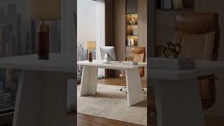Premium All-White Executive Office Desk | Custom Commercial #furniture #table #officefurniture