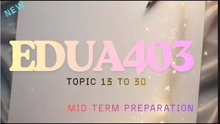 Teaching of Art Craft and Calligraphy  (EDUA 403) TOPIC 13 to 30 V IMPORTANT REGARDING TO midTERM