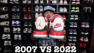 WATCH BEFORE YOU BUY COMPARISON OF THE 2007 AIR JORDAN 3 “FIRE RED” AND THE 2022 JORDAN 3 “FIRE RED”