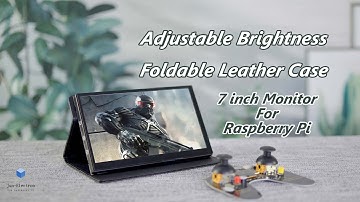Raspberry Pi 7 inch Touch Screen Display COOL Leather Case Brightness Adjustment from Jun-Electron