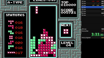 Tetris (NES) -- 100 Lines, Level 0 Start Speedrun, 7:10