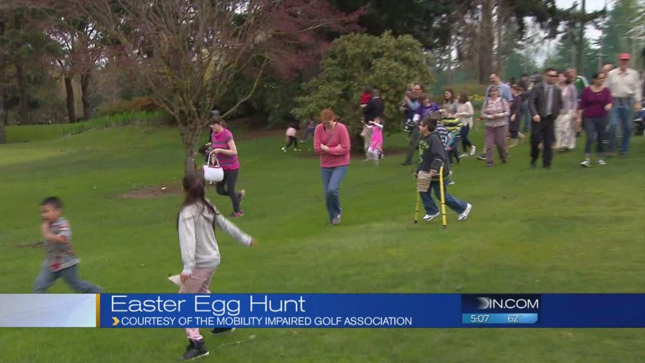 Special needs kids enjoy huge Easter egg hunt - YouTube