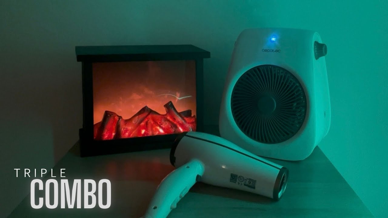 RELAXING is EASY, all you NEED is a COMBO - FIREPLACE, FAN HEATER and HAIR DRYER SOUND (ASMR)
