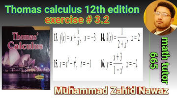 || Thomas Calculus 12th & 13th edition exercise # 3.2 Question # 13-16 || Derivative & slope tangent