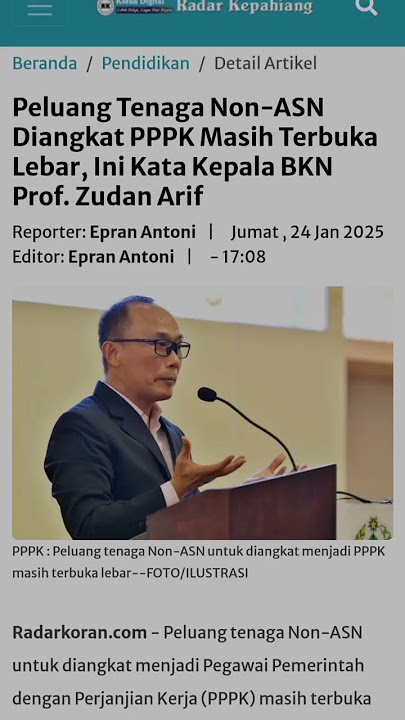 Peluang Tenaga Non-ASN Diangkat PPPK Masih Terbuka Lebar, Ini Kata Kepala BKN Prof. Zudan Arif