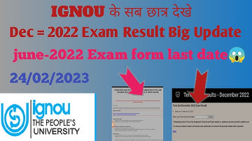 IGNOU exam result big update|| june-2022 online program exam form|| @ignouinsider
