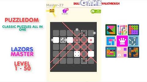 Puzzledom - Lazors Master Level 1 - 50 - Walkthrough