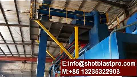 H Beam Shot Blasting Machine with 12 Turbines Working Video - Qinggonng Machinery