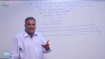 Rotation of axes || Problem on Transformed equation 1 || Disk Telangana