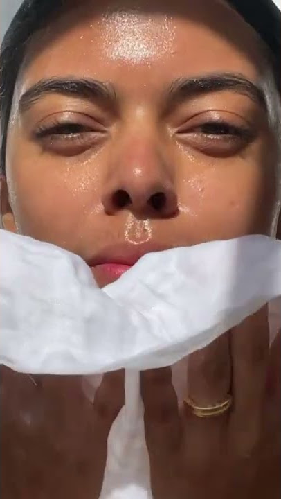 Meeka Hossain with the refreshing and aromatic EVE LOM Cleanser.