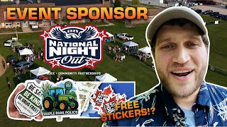 National Night Out 2025 | FREE Stickers | Local Print Shop Supports Police Vlog