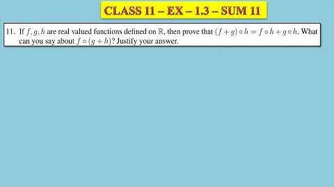 CLASS 11 - EX 1.3 - SUM 11