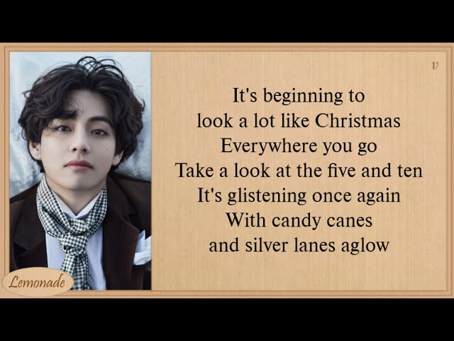 BTS V It’s Beginning To Look A Lot Like Christmas Lyrics (Cover Michael Bublé) class=