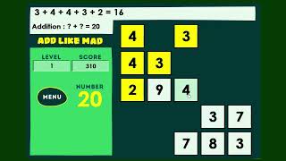 Add Like Mad - Math Adding Game - Level Easy, 2 boards screenshot 2