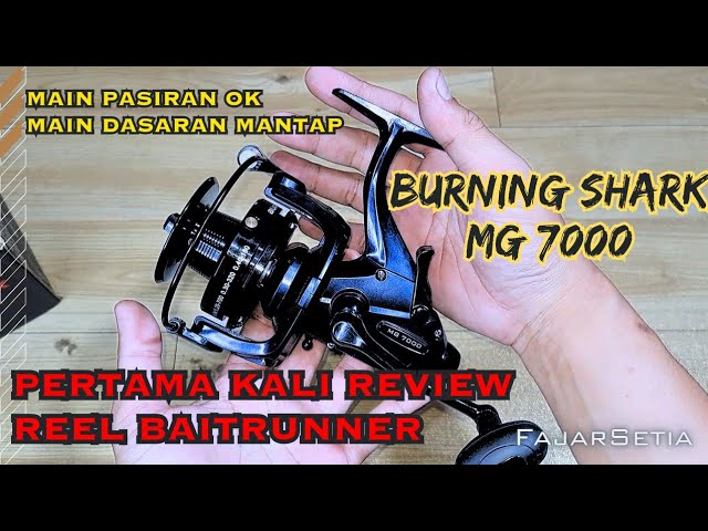 Burning Shark MG 7000 Bait Runner reel review + How to tie braid to a spool  