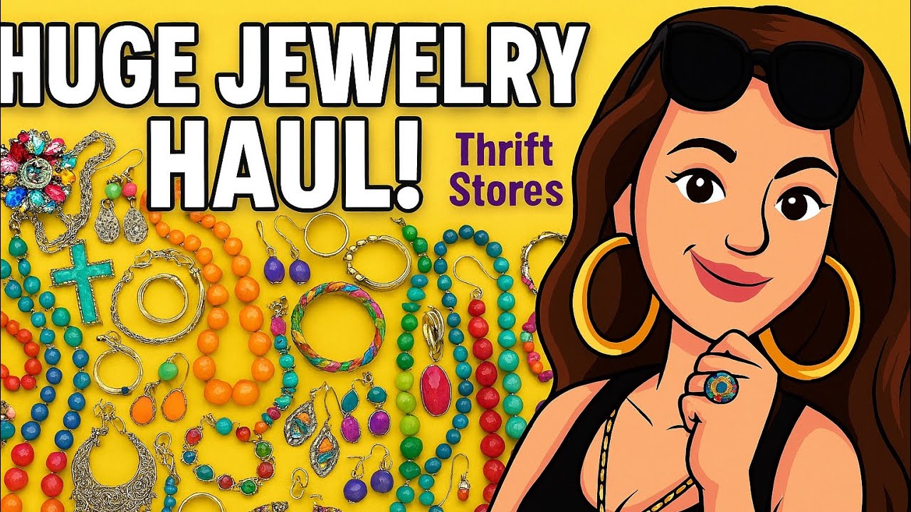 Crazy jewelry haul .50 !! Flea markets & thrift stores have the best hidden gems!