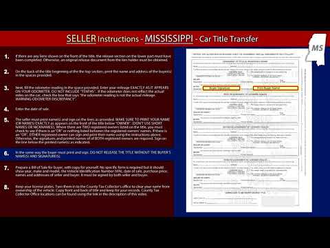 Mississippi Title Instructions *SELLER* Instructions