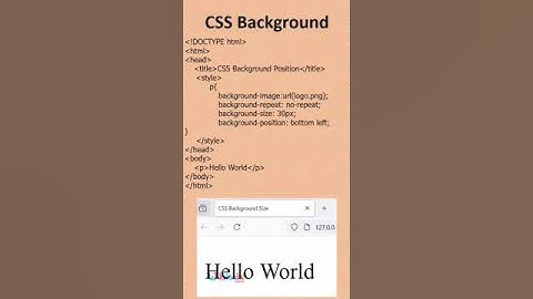 What is CSS Background? | CSS Background Position| Internship in Chennai for cse students | #kaashiv