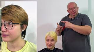 Пикси Ника Pixie Nika стрижка на коротких светлых волосах