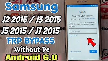 Samsung J2 / J5 / J7 / J3 FRP BYPASS Without PC Android 6.0 / 6.0.1