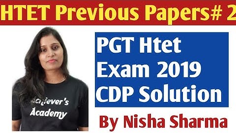 Htet PGT Paper 2019 CDP solution ...By Nisha Sharma