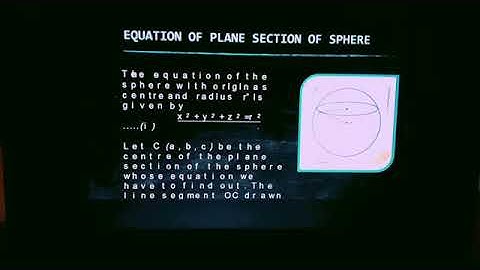 Plane section of a sphere