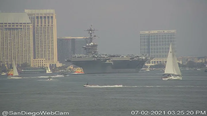 USS Carl Vinson (CVN-70) outbound San Diego w/a fu...