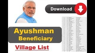 Download ayushman Beneficiary List-All state, List of ayushan beneficiary