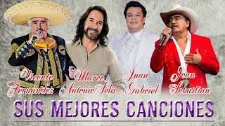 VICENTE FERNÁNDEZ, JOAN SEBASTIAN, JUAN GABRIEL, MARCO ANTONIO SOLÍS EXITOS SUS MEJORES CANCIONES