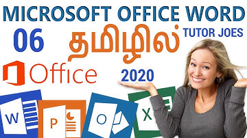 References Menu Microsoft Office Word தமிழில்  Microsoft Office Word கற்றுக்கொள்ள | Part -6