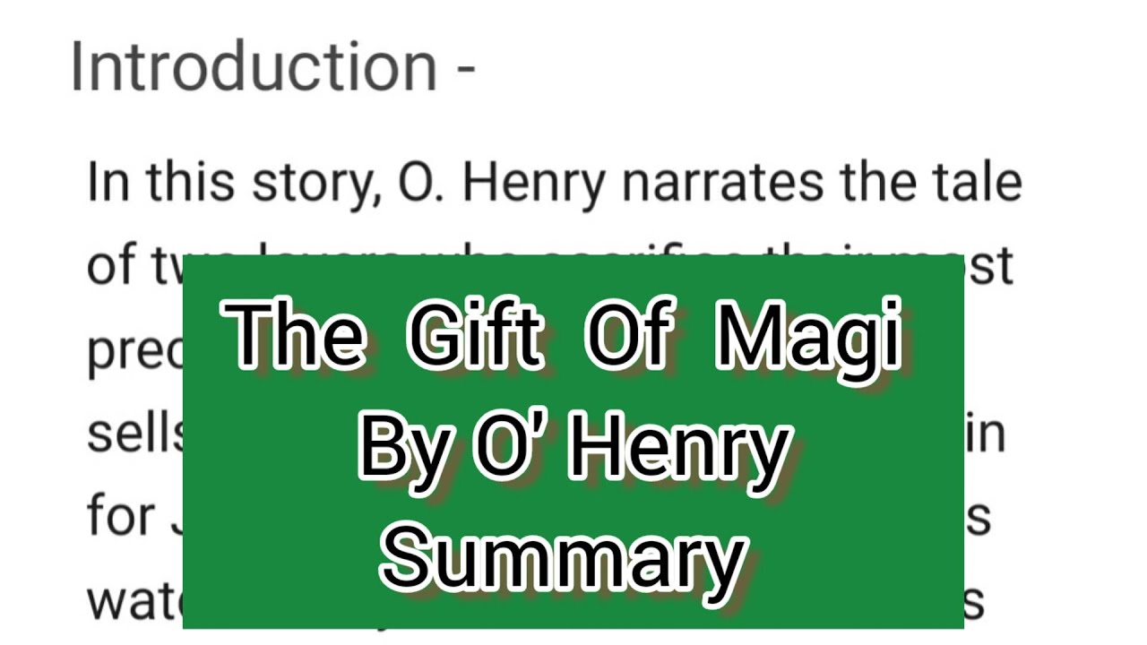 Summary Of Story The Gift Of Magi The Gift Of Magi By O Henry the Gift summary-of-story-the-gift-of-magi-the-gift-of-magi-by-o-henry-the-gift