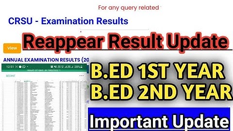 crsu b.ed 1st and 2nd reaaper exam result update