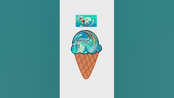 🍦+🦑#spongebob #drawing #colormixing #digitalart #satisfying #procreate #shorts #short