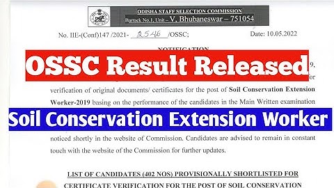 Soil Conservation Extension Worker Result Published | OSSC Result Released