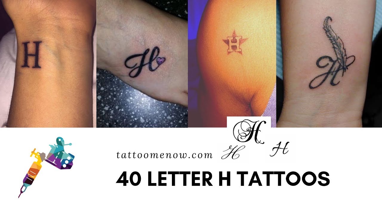 crown tattoos with letter h