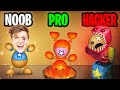 Can we go noob vs pro vs hacker in kick the buddy unlocking all new weapons  more