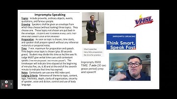 Judge Training: VHSL Impromptu Speaking