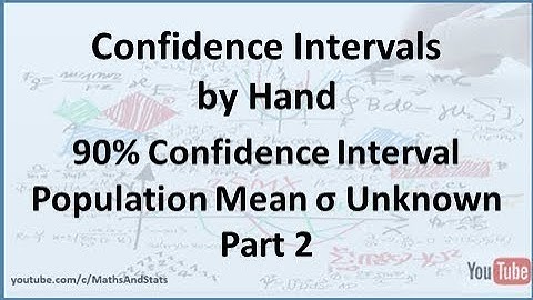 Confidence Intervals by Hand: 90% CI for a Population Mean (Sigma Unknown) - Part 2