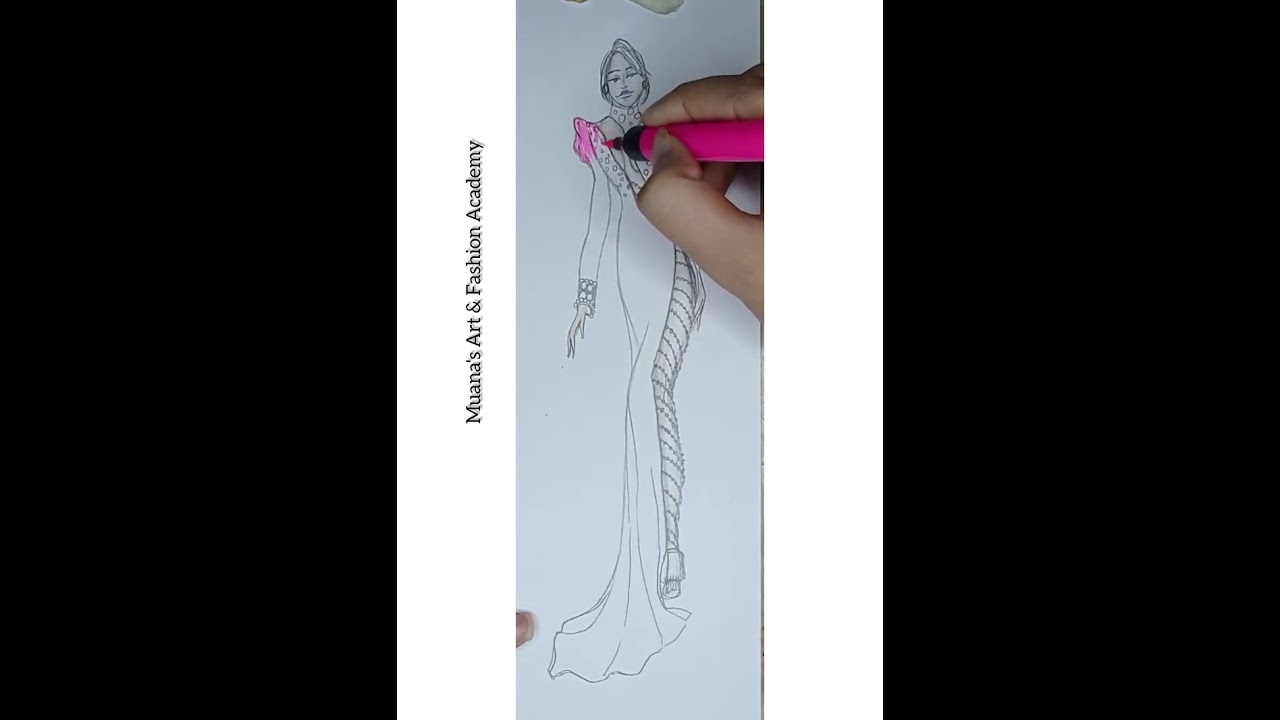 How to draw a chain dress||fashionillustration||dress design