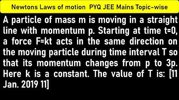 A particle of mass m is moving in a straight line with momentum p. Starting at time t=0, a for
