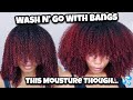 Styling My Wash N' Go With Bangs Using VEGAN Hair Products | Curlsmith